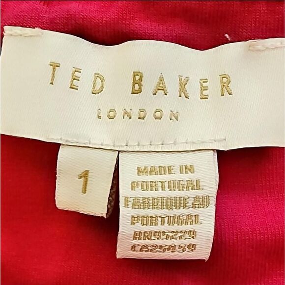 Tiered Flowy Resortwear Sundress Ted Baker Norabel Red Yellow Stripe Dress EUC - Picture 4 of 4